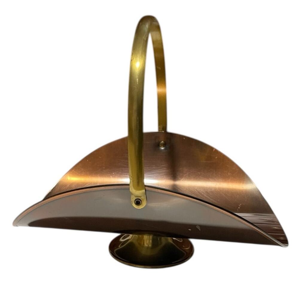 Vintage Coppercraft Guild Copper Basket Brass Swing Handle MCM 60's - 70's USA